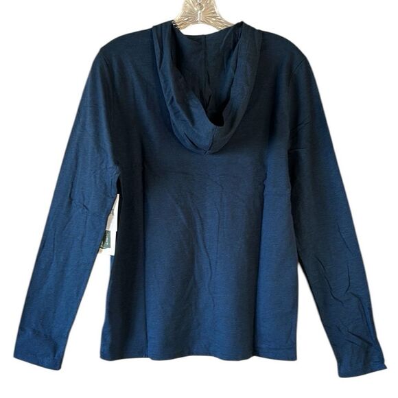 NEW Threads 4 Thought Mens Navy Blue Jersey Pullover T Shirt Hoodie - Picture 2 of 5